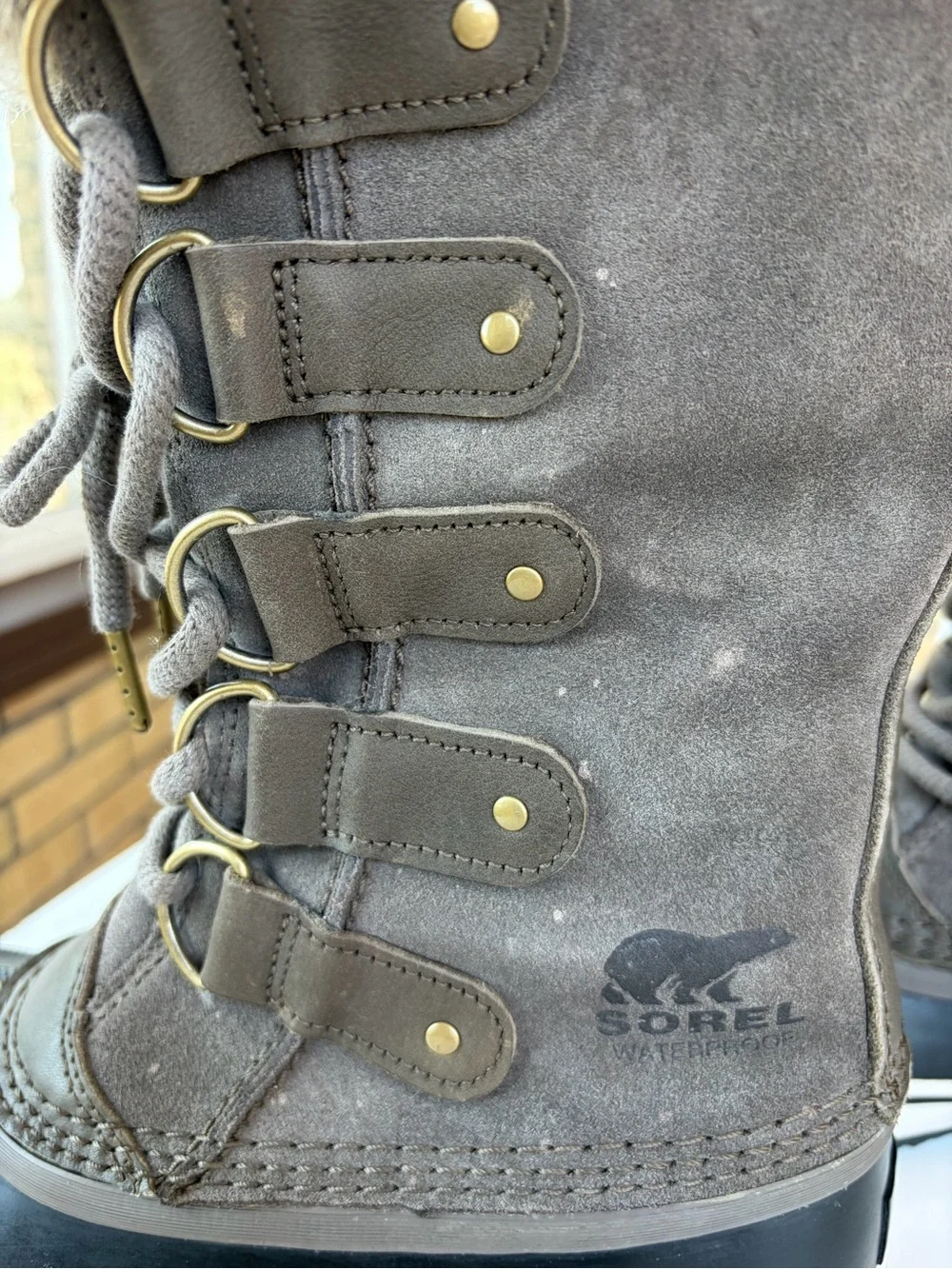Sorel Joan of Arctic Women's Gray Fur Lined Winter Waterproof Boots Size 8.5